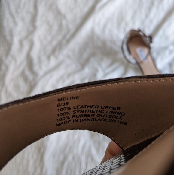 Dune London Brown Leather Snakeskin heeled Sandals - Picture 5 of 5